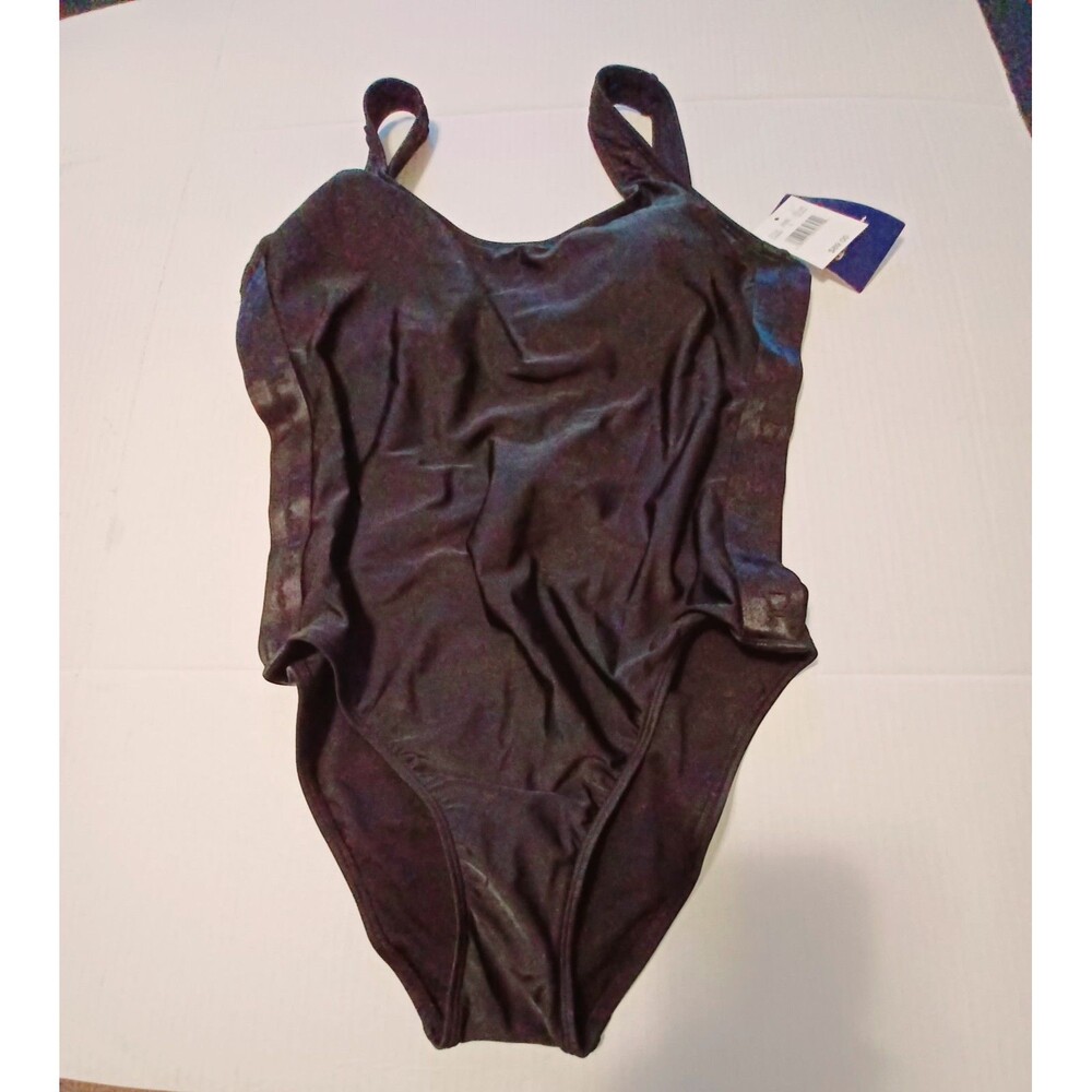 Champion Women's Black NWT Athletic One Piece Swimsuit Size Large Built In Bra